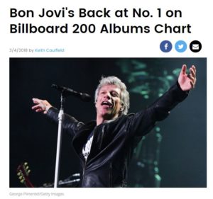 BILLBOARD Bon Jovi’s Back at No. 1 on Billboard 200 Albums Chart