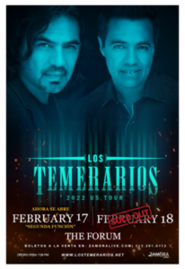 Los Temerarios Adds Second Date at the Forum February 17