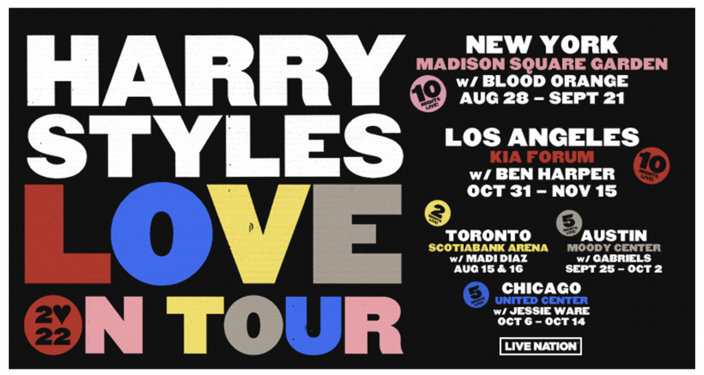 Harry Styles 'Love On Tour 2022' Coming to the Kia Forum for 10